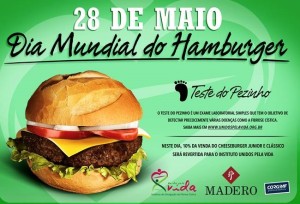 É hoje! Dia Mundial Hamburger no Madero, em prol do Instituto Unidos pela Vida!