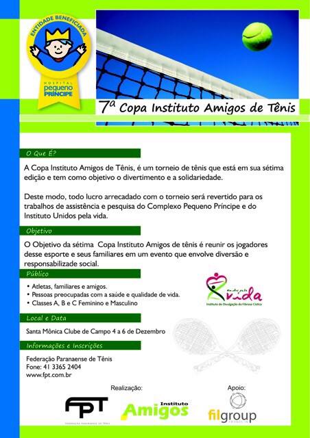 Torneio de tênis beneficente reúne atletas no Santa Mônica